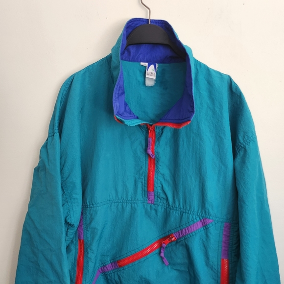 Vintage 80s/90s Multi-Color Zip Jacket Windbreaker by Sierra design. XL - Picture 2 of 7